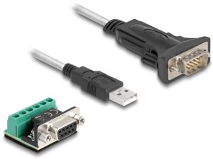 Delock Adapter USB 2.0 Typ-A do 1 x szeregowy RS-422/485 wtyk z 6 styk Terminalblock 5 V 1 m 2