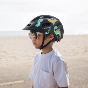 Wozinsky WOZINSKY Kask rowerowy dziecięcy odpinanym daszkiem 48-52 cm - czarny 2