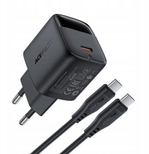 Ładowarka Acefast Ładowarka sieciowa Acefast A113 GaN PD 20W USB-C z wyświetlaczem z kablem USB-C - czarna 2