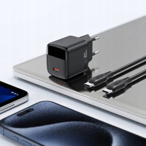 Ładowarka Acefast Ładowarka sieciowa Acefast A113 GaN PD 20W USB-C z wyświetlaczem z kablem USB-C - czarna 6