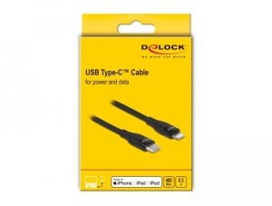 Kabel USB Delock Kabel danych i ładowania USB Type-C™ do Lightning™ dla iPhone™, iPad™ i iPod™ czarny 0,5 m MFi 3