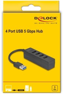 HUB USB Delock USB Hub 4 Port USB 5 Gbps z 4 x gniazdem USB Typ-A czarny 2