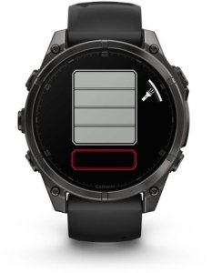Smartwatch Garmin Inteligentny zegarek Fenix 8 – 47 mm, AMOLED Sapphire, Titan DLC w kolorze szarego węgla z silikonowym pasek w kolorze czarno-szarym 2