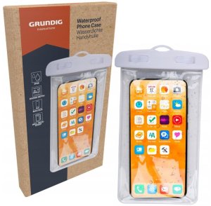Grundig WODOODPORNE ETUI POKROWIEC NA TELEFON 11X21CM PVC BIAŁE GRUNDIG 3