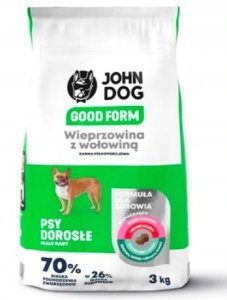 John Dog John Dog GOOD FORM MAŁE RASY wieprzowina z wołowiną Karma sucha dla psa 3kg 2