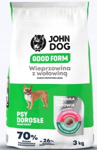 John Dog John Dog GOOD FORM MAŁE RASY wieprzowina z wołowiną Karma sucha dla psa 3kg 5