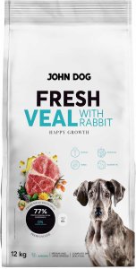 John Dog JUNIOR FRESH VEAL WITH RABBIT Karma sucha dla psa 12kg 2