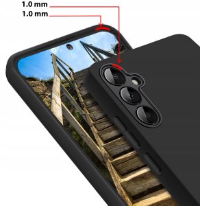 krainaGSM ZESTAW Etui do Samsung A34 5G | Matowe Czarne Silikon Slim +SZKŁO 4