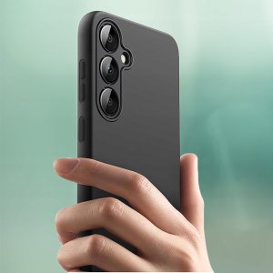 krainaGSM ZESTAW Etui do Samsung A34 5G | Matowe Czarne Silikon Slim +SZKŁO 7