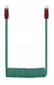 Newell Kabel Newell USB-C - USB-C 100 W, 1,5 m, silikonowy, spiralny, zielono-bordowy 2