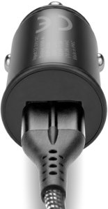 Ładowarka Ładowarka samochodowa 1 X USB QC3.0 18W czarna + kabel USB-C 1m 4