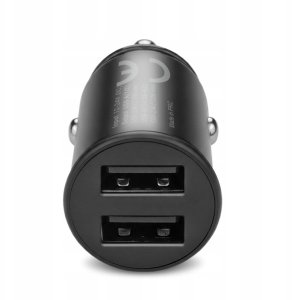 Ładowarka Ładowarka samochodowa 2 X USB 12W czarna + kabel USB-C 1m 3