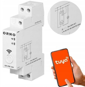 Orno Elektroniczny programator astronomiczny i czasowy, 1 wyjście przekaźnikowe max.16A/230V, szerokość 1 moduł, DIN TH-35mm, Tuya Smart Wi-Fi 2