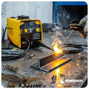 Powermat SPAWARKA INWERTOROWA MIGOMAT FCAW FLUX MMA TIG-LIFT 180A SYNERGIA 2x DRUT 2