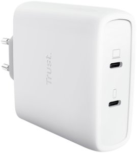 Zasilacz do laptopa Trust TRUST GaN Ładowarka MAXO 100W 2-Port, USB-C, biała 3