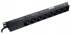Listwa zasilająca Listwa zasilająca power RACK 1U 8 gniazd z tyłu 2m włącznik 4