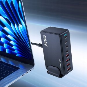 Ładowarka Wozinsky Stacja ładująca Wozinsky 240W GaN QC3 - czarna 6