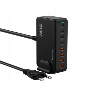 Ładowarka Wozinsky Stacja ładująca Wozinsky 240W GaN QC3 - czarna 9