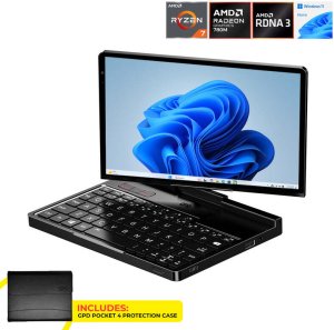 Laptop Lenovo Laptop GPD-Pocket-4 Ryzen 7 8840U/8" WQXGA (2560x1600) Touchscreen 144Hz IPS/x360/LAN/16GB/SSD 1TB/BT/BLKB/FPR/x360/Radeon 780M 2