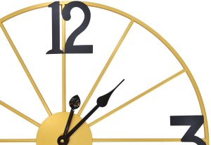 Ewax Zegar ścienny 60 cm METALOWY ZŁOTY Z CZARNYMI CYFRAMI 3