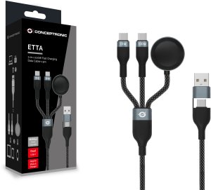 Conceptronic Conceptronic ETTA08B15 kabel USB USB 2.0 1,5 m USB A 2 x USB C Czarny 2