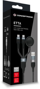 Conceptronic Conceptronic ETTA08B15 kabel USB USB 2.0 1,5 m USB A 2 x USB C Czarny 3