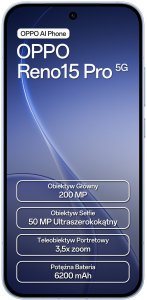 Smartfon Oppo Reno 15 Pro 5G 12/512GB Niebieski  (110010236560) 2