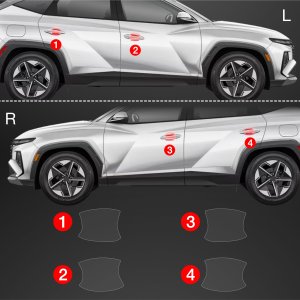 GrizzGlass Folia ochronna pod klamki GrizzGlass BodyShield do Hyundai Tucson Facelift (2024-2025) [4w1] 2