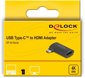 Adapter AV Delock USB Type-C Wtyk do gniazda HDMI (DP Alt Mode) Adapter 4K kątowy 3