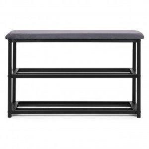 SoBuy Szafka na buty ModernHome z siedziskiem velvet, stalowa 2