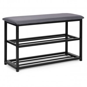 SoBuy Szafka na buty ModernHome z siedziskiem velvet, stalowa 4