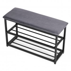SoBuy Szafka na buty ModernHome z siedziskiem velvet, stalowa 5