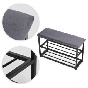 SoBuy Szafka na buty ModernHome z siedziskiem velvet, stalowa 6