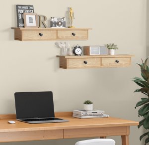 OSKAR Szafka wisząca z szufladami sonoma 65x15x10 cm ścienna do salonu 6