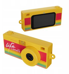 Kamera cyfrowa Xrec Mini Aparat Kamera Retro Video 2k Wisiorek Breloczek + Karta 32gb / Xrec X9 / Żółty 3