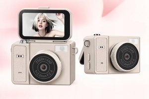 Aparat cyfrowy Xrec Mini Aparat Kamera Retro Video 2k Wisiorek Breloczek Obrotowy Ekran / Xrec X7 / Beżowy 10