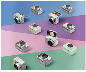 Aparat cyfrowy Xrec Mini Aparat Kamera Retro Video 2k Wisiorek Breloczek Obrotowy Ekran / Xrec X7 / Różowo - Szary 11