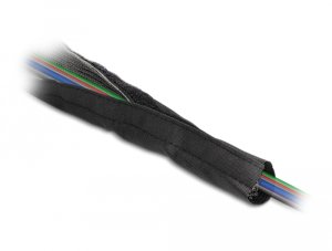 Delock EMV Wąż osłonowy z rzepem odporny na ciepło 1 m x 25 mm czarny 2