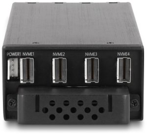 Kieszeń Delock Slim Bay Ramka wymienna na 4 x M.2 NVMe SSD z interfejsem Slim SAS SFF-8654 4