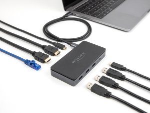 Stacja/replikator Delock USB Type-C™ stacja dokująca 4K - Dual HDMI MST / USB / Gigabit LAN / PD 3.0 85 W 4