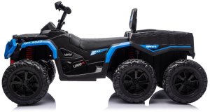 Import SUPER-TOYS Quad Na Akumulator ATV 6 Kół Z Przyczepką JC606 24V 4x4 Niebieski EDUKAMP 4