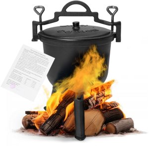 Kociołek żeliwny emaliowany 8L stojący garnek myśliwski ognisko grill MultiGarden EDUKAMP 8