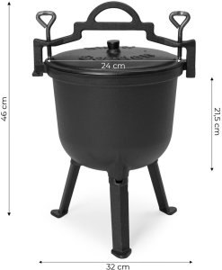 Kociołek żeliwny emaliowany 8L stojący garnek myśliwski ognisko grill MultiGarden EDUKAMP 10