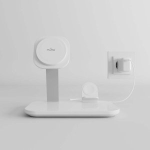 Ładowarka Puro Mag Station 3-in-1 Desk Stand MagSafe Qi2 biały - ładowarka bezprzewodowa 3
