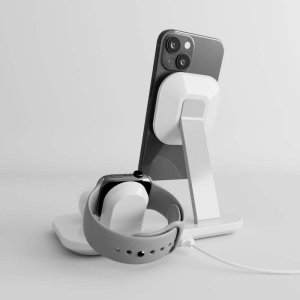 Ładowarka Puro Mag Station 3-in-1 Desk Stand MagSafe Qi2 biały - ładowarka bezprzewodowa 5