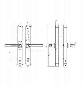 PSG Klamka Elektroniczna Inteligentny Zamek do drzwi VERRO 92mm Kod Odcisk WiFi 6