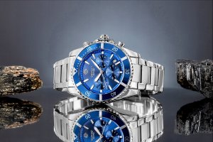 Zegarek Giewont Zegarek Męski Giewont Chronograph Sapphire Srebrno Niebieski 6