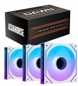Wentylator AsiaHorse DAWN Pro ARGB Czarny 3-pack 2