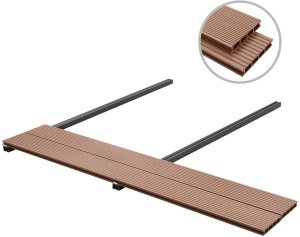 vidaXL vidaXL Deska Tarasowa 4 pcs Brązowy Kompozyt drewniano-plastikowy 8