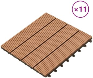 vidaXL vidaXL Płytka Tarasowa 11 pcs Brązowy 30 x 30 cm 2